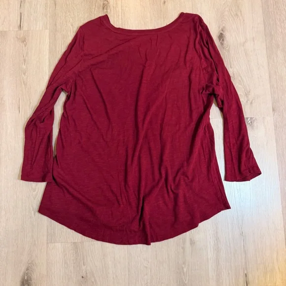 Lucky Brand Lotus Flower Graphic Long Sleeve Tee - Maroon - XL - Picture 4 of 4